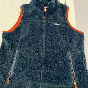 L.L. Bean Navy and Red Fleece Vest